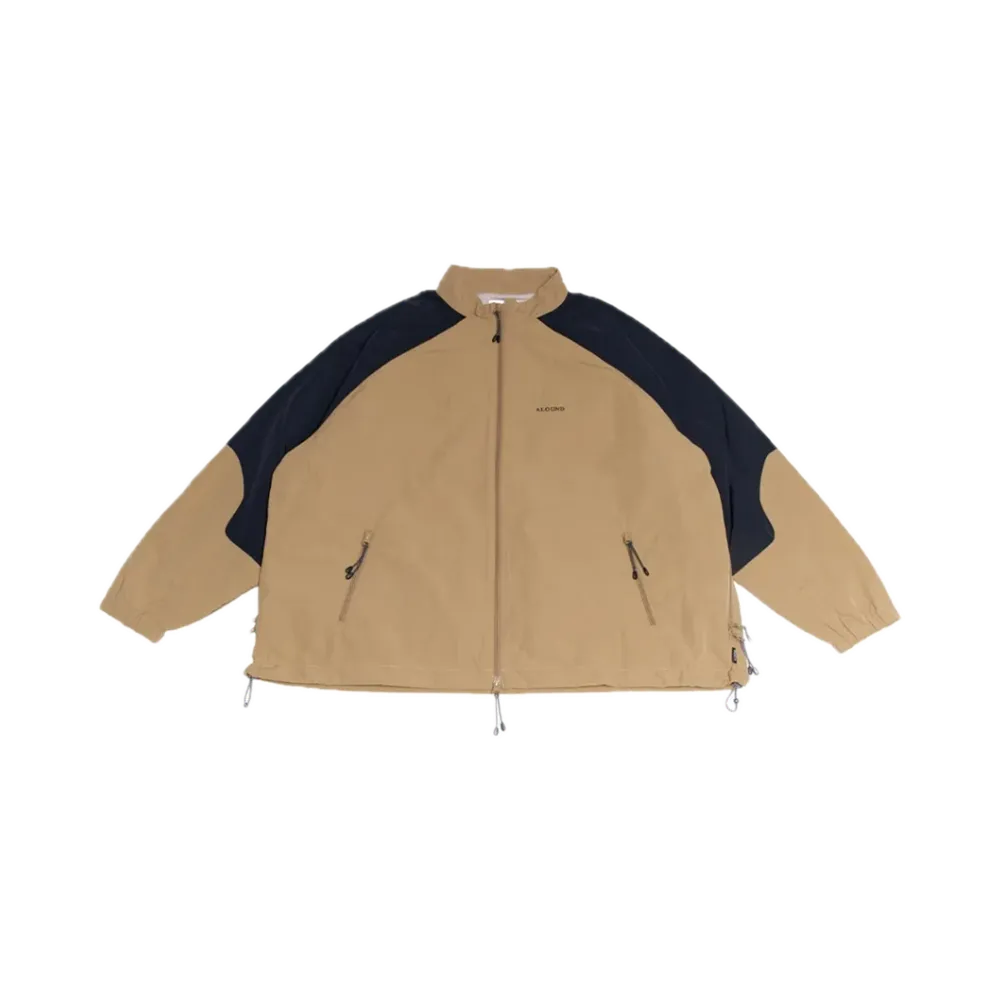 ALOUND Wide Nylon Track Jacket "Beige/Black"