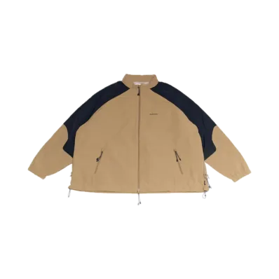 ALOUND Wide Nylon Track Jacket "Beige/Black"