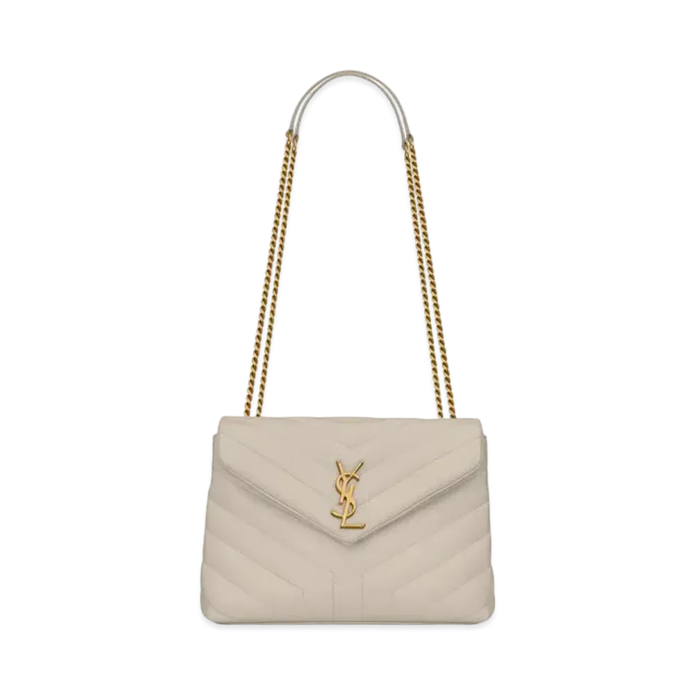 Saint Laurent Loulou Small In Matelasse Y Leather "Vintage White"