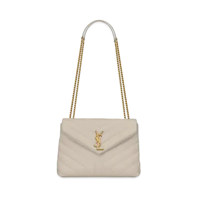 Saint Laurent Loulou Small In Matelasse Y Leather "Vintage White"