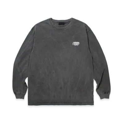 APHRODITEGANG Small Classic Logo Embroidery Garment Dye L/S Tee "Black/White"