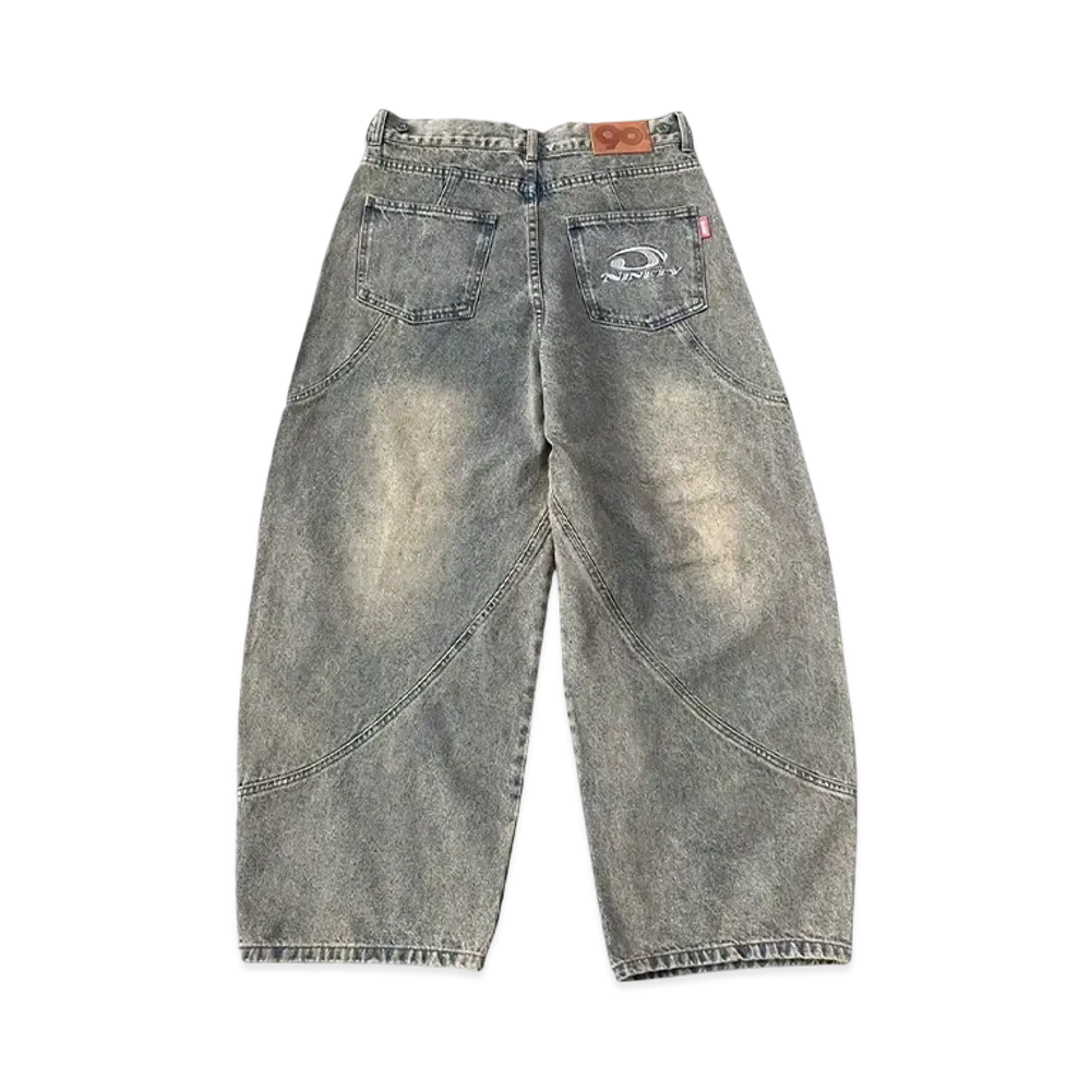 9090 Yoke Denim Ballon Pants "BROWN BEIGE"