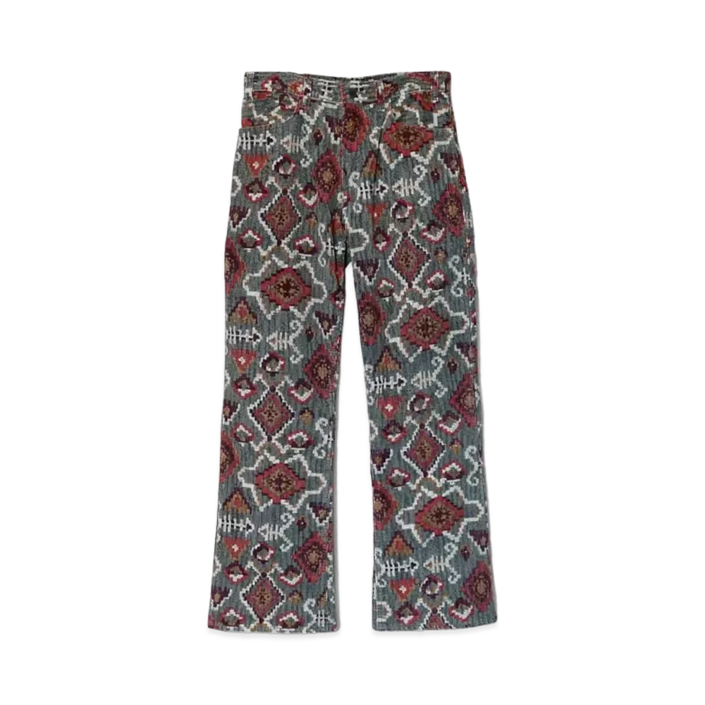 KAPITAL TAPESTRY CORDUROY BOOTS CUT PANTS "Gray"