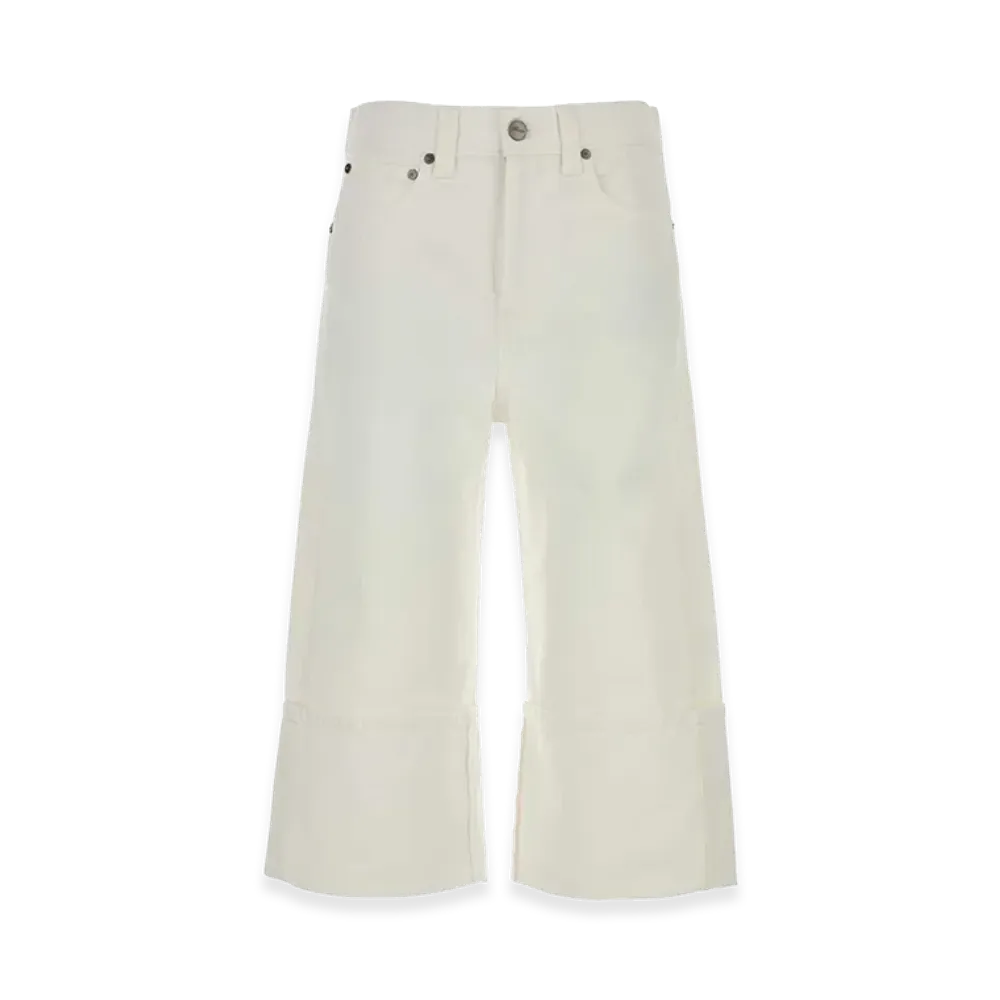 KHAITE Women's Denim Capri Pant "White"