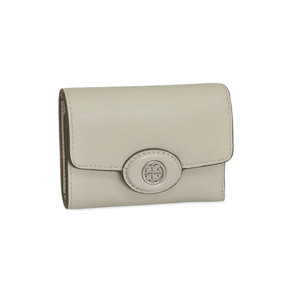 TORY BURCH Women's Robinson Pebbled Small Wallet "Green"