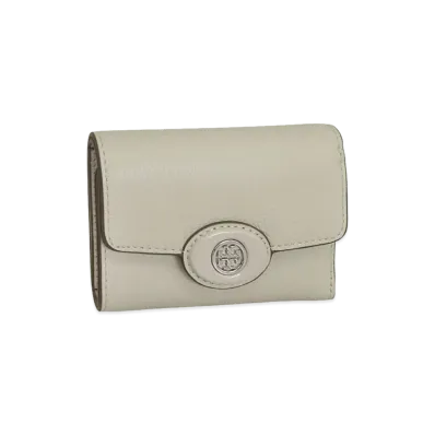 TORY BURCH Women's Robinson Pebbled Small Wallet "Green"