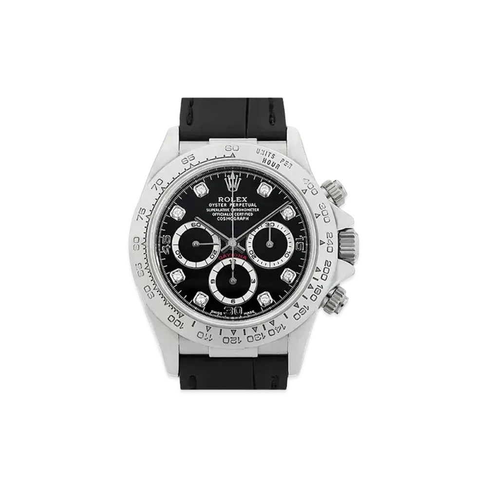 ROLEX Cosmograph Daytona 8P Diamonds "Black/White Gold"