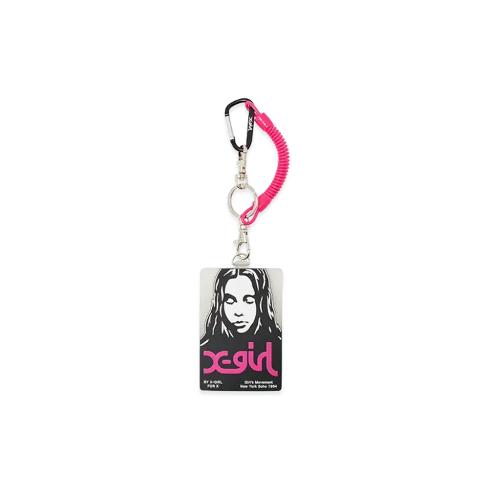 X-Girl Women's Face Poster Rubber Pass Case "Black"