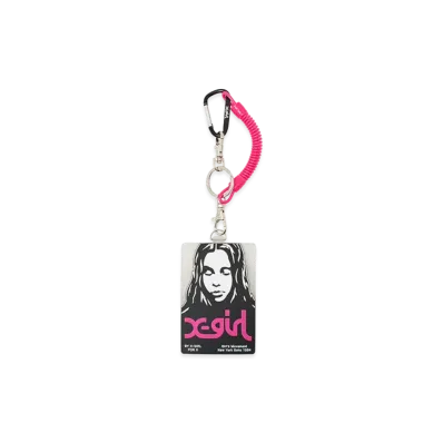 X-Girl Women's Face Poster Rubber Pass Case "Black"