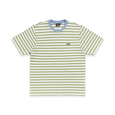 Stussy Beach Stripe Tee "Moss"