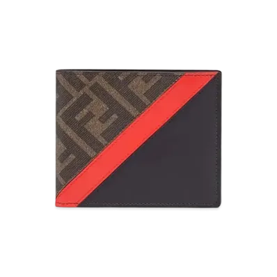 FENDI Two-Fold Wallet Fabric With Coin Case "Brown"