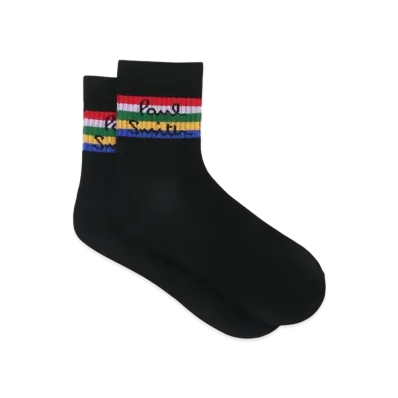 Paul Smith Logo Pop Color Socks "Black"