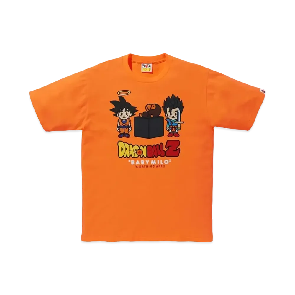 A BATHING APE x DRAGON BALL Z Son Goku & Son Gohan Baby Milo Tee "Orange"