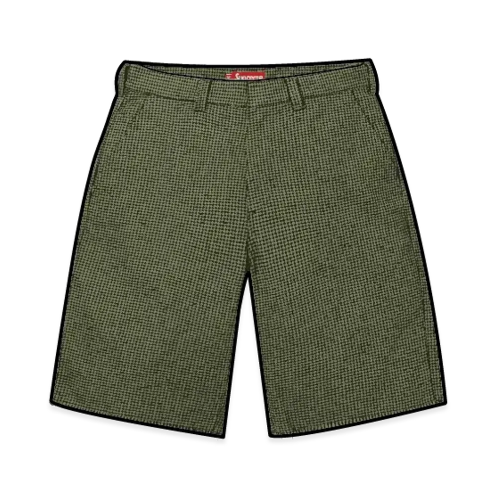 Supreme Work Short "Olive Houndstooth" (25SS)