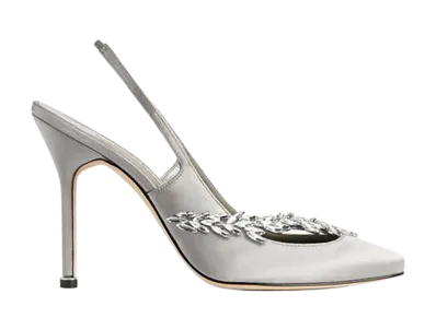 Manolo Blahnik × BALENCIAGA Women's 105mm Slingbacks "Gris Plume"