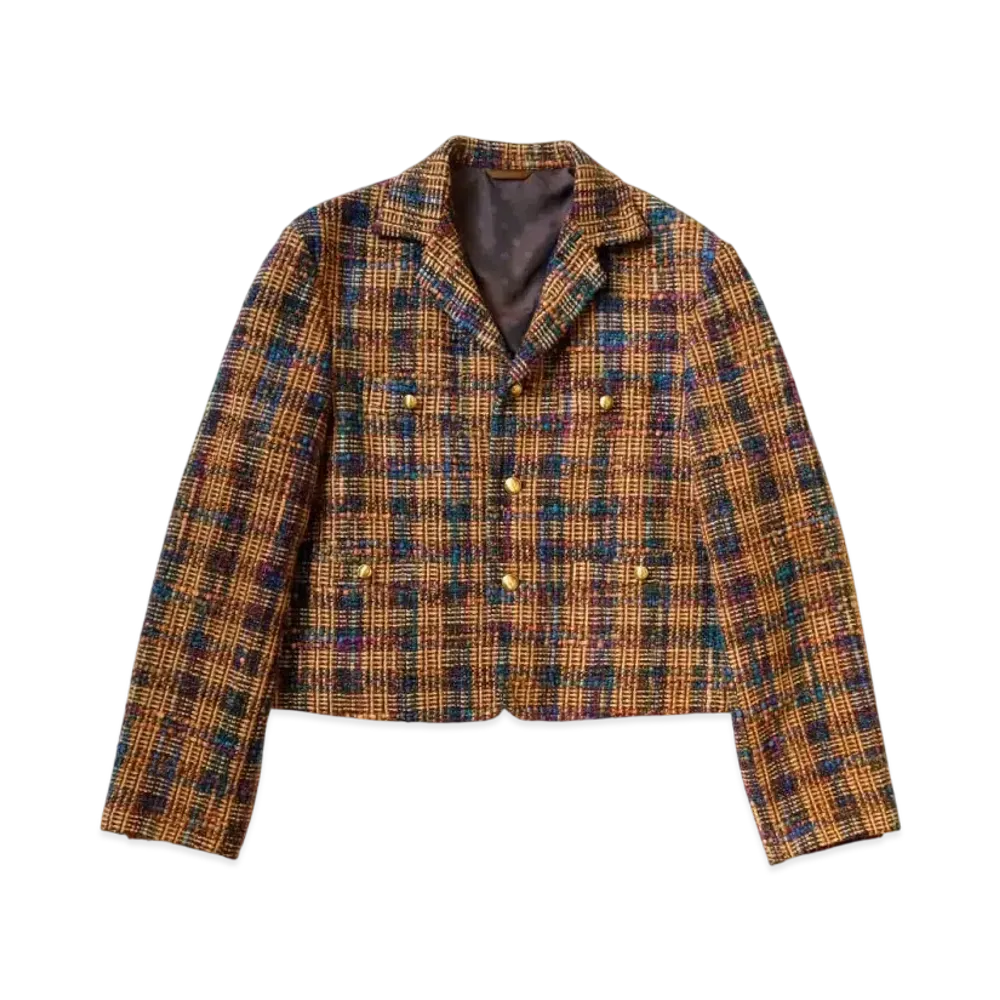 KAPITAL Kaza Tweed Check Bubba Sawyer Jacket "Orange"