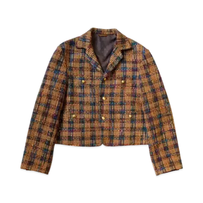 KAPITAL Kaza Tweed Check Bubba Sawyer Jacket "Orange"