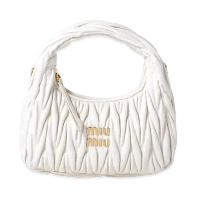 MIUMIU Wander Matelasse Nappa Leather Hobo Bag "White"