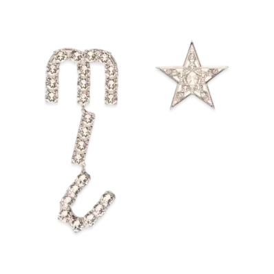 MIU MIU Crystal Charm With Piercing "Light Gray/Crystal"