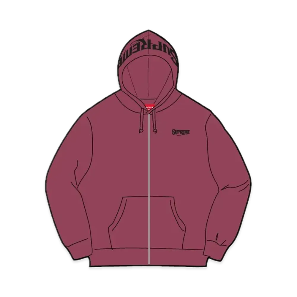 Supreme Mister Cartoon Zip Up Hooded Sweatshirt "Plum"