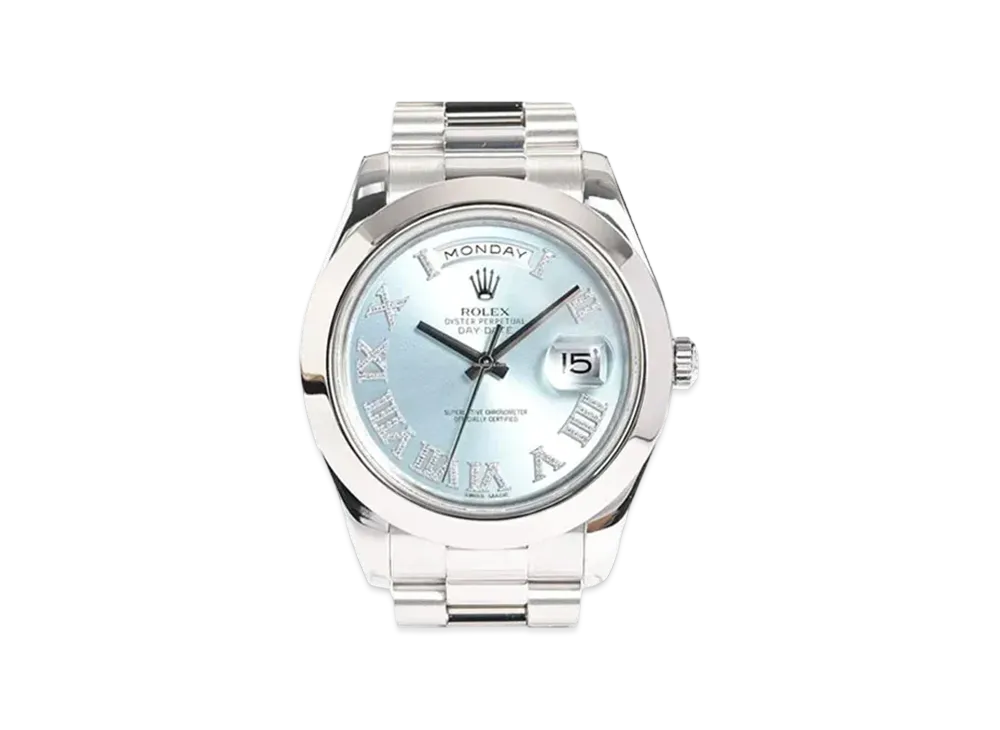ROLEX Day-Date II 41mm Oyster Perpetual "Ice Blue/Roma" 218206G