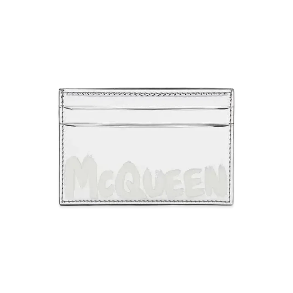 Alexander McQUEEN McQueen Graffiti Card Holder "Silver"