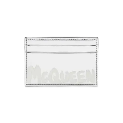 Alexander McQUEEN McQueen Graffiti Card Holder "Silver"