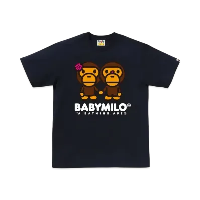 A BATHING APE Sakura Baby Milo Tee "Navy"