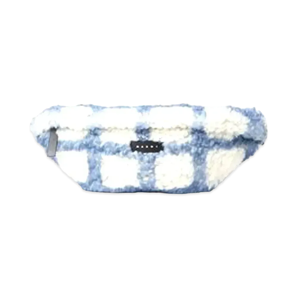 Marni Suede and Shearling Belt Bag with Check Sprayed Motif