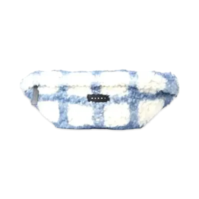 Marni Suede and Shearling Belt Bag with Check Sprayed Motif