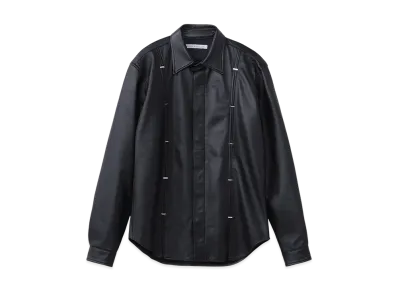 JOHN LAWRENCE SULLIVAN Leather Metal Line Shirt "Black"