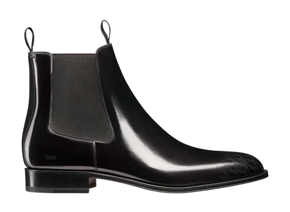 Dior Timeless Chelsea Boot Calfskin with Dior Oblique Gradient Patina "Gray/Black"