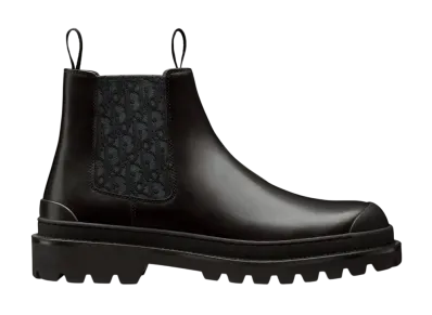 Dior Explorer Chelsea Boot Smooth Calfskin and Dior Oblique Motif "Black"