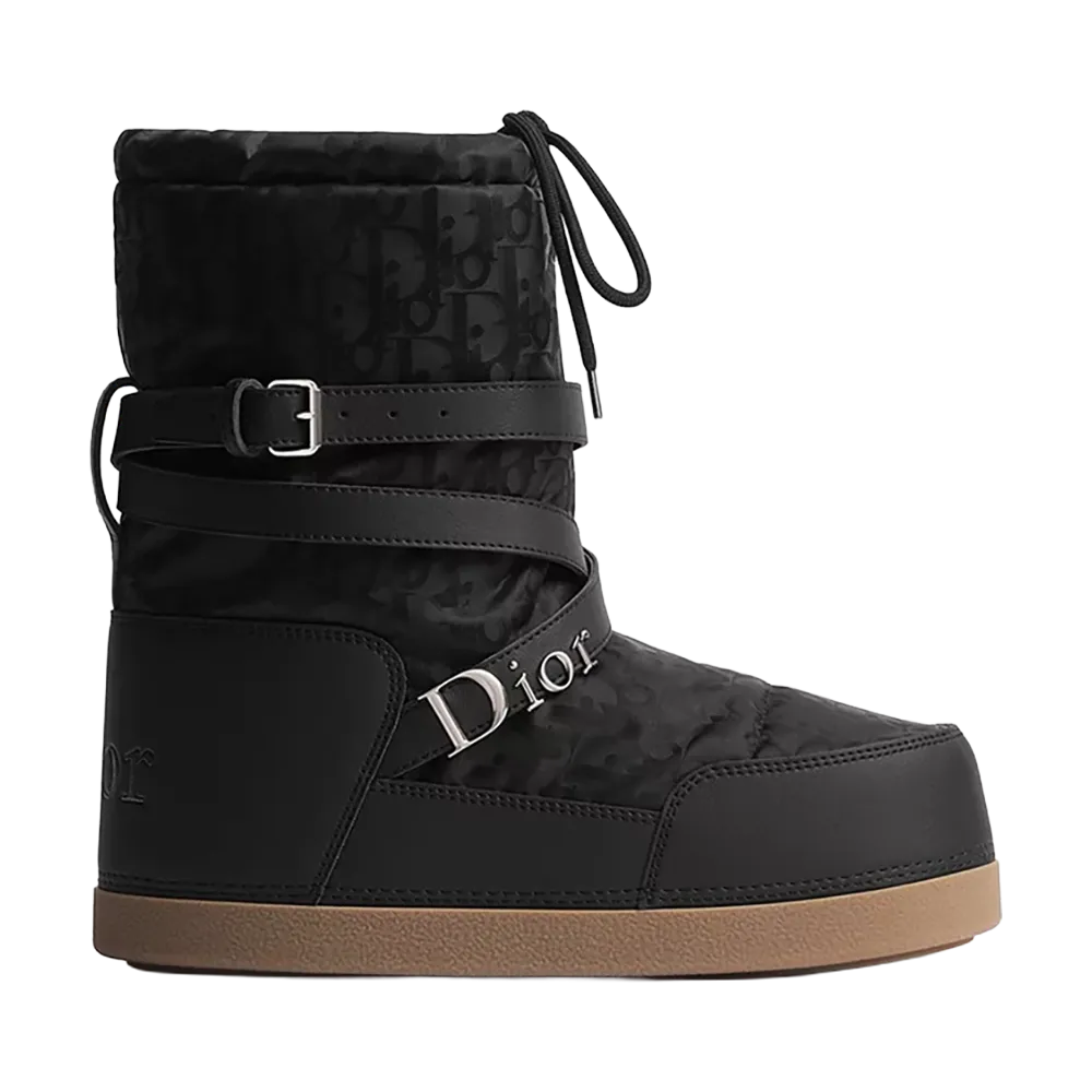 Dior DiorAlps Dior Snow Apres-Ski Boot Dior Oblique Water-Repellent Quilted Technical Fabric Smooth Calfskin "Black"