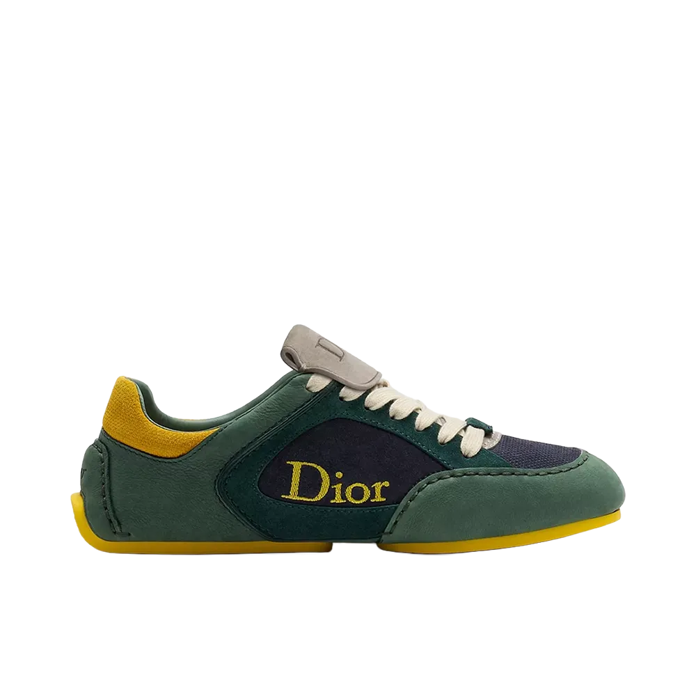 Dior Roadie Derby Shoe Nubuck and Suede Calfskin "Cypress Green/Navy Blue/Yellow"