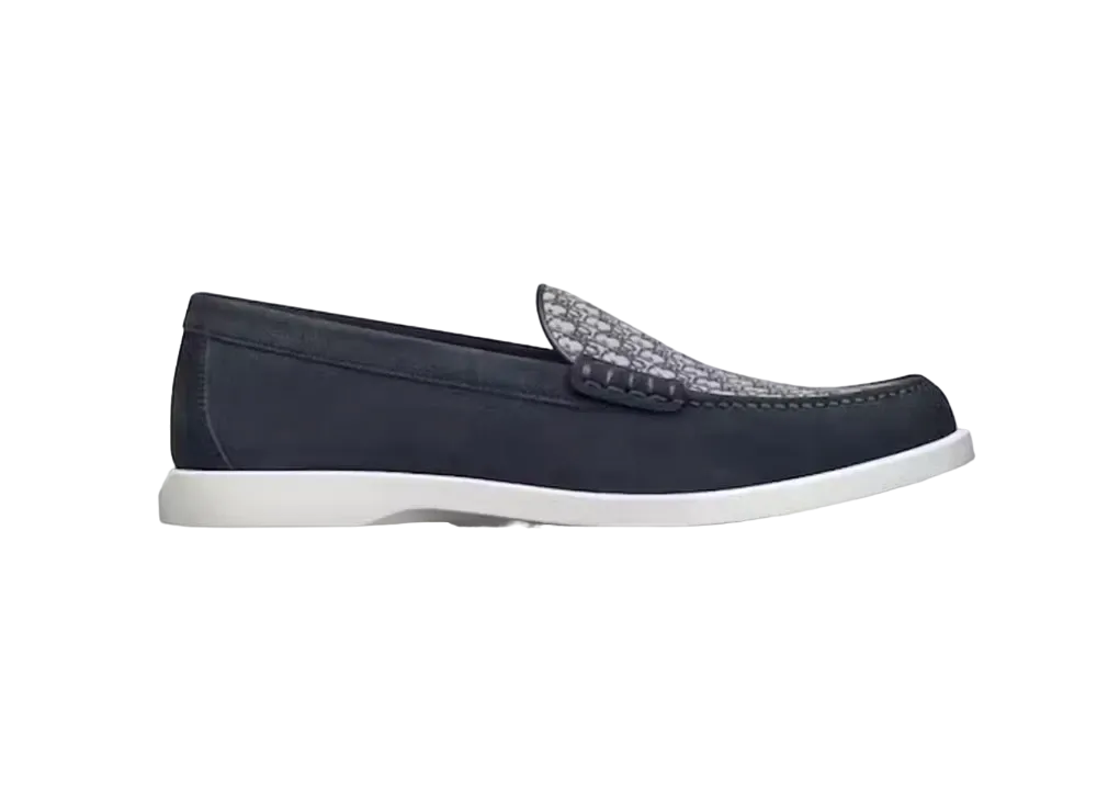 Dior Granville Loafer Suede and Dior Oblique Jacquard "Navy Blue/Beige/Black"