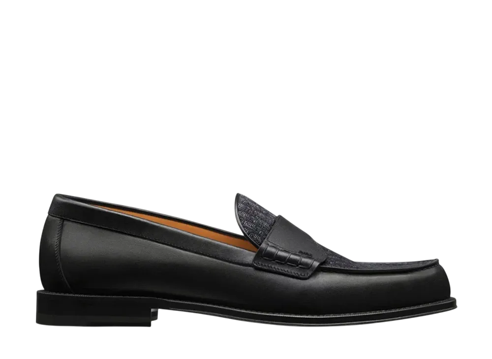 Dior Granville Loafer Smooth Calfskin and Dior Oblique Jacquard "Black"