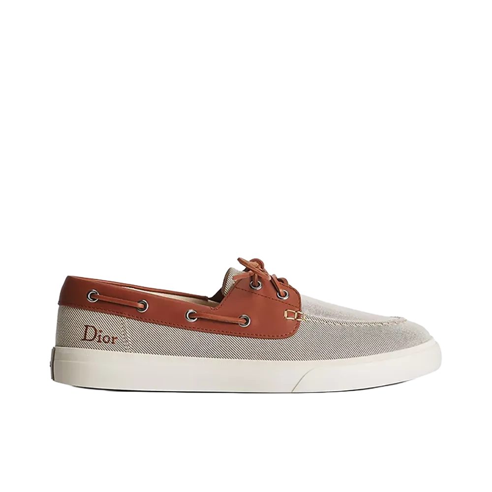 Dior Dioriviera Dior Chester Boat Shoe Cotton Canvas Smooth Calfskin "Beige/Brown"