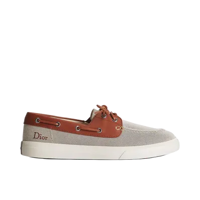 Dior Dioriviera Dior Chester Boat Shoe Cotton Canvas Smooth Calfskin "Beige/Brown"