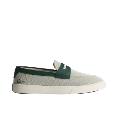 Dior Dioriviera Dior Chester Loafer Cotton Canvas Smooth Calfskin "Green"