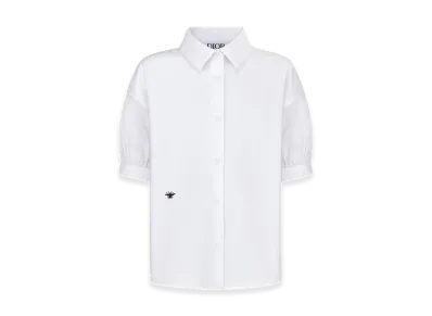 Dior Kids Cotton Poplin Short Sleeved Shirt "White"