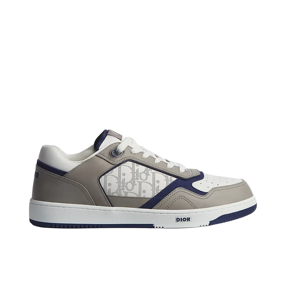 Dior B27 Uptown Low-Top Sneaker Smooth Calfskin White Dior Oblique Galaxy Leather "Gray/White/Navy Blue"