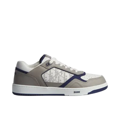 Dior B27 Uptown Low-Top Sneaker Smooth Calfskin White Dior Oblique Galaxy Leather "Gray/White/Navy Blue"