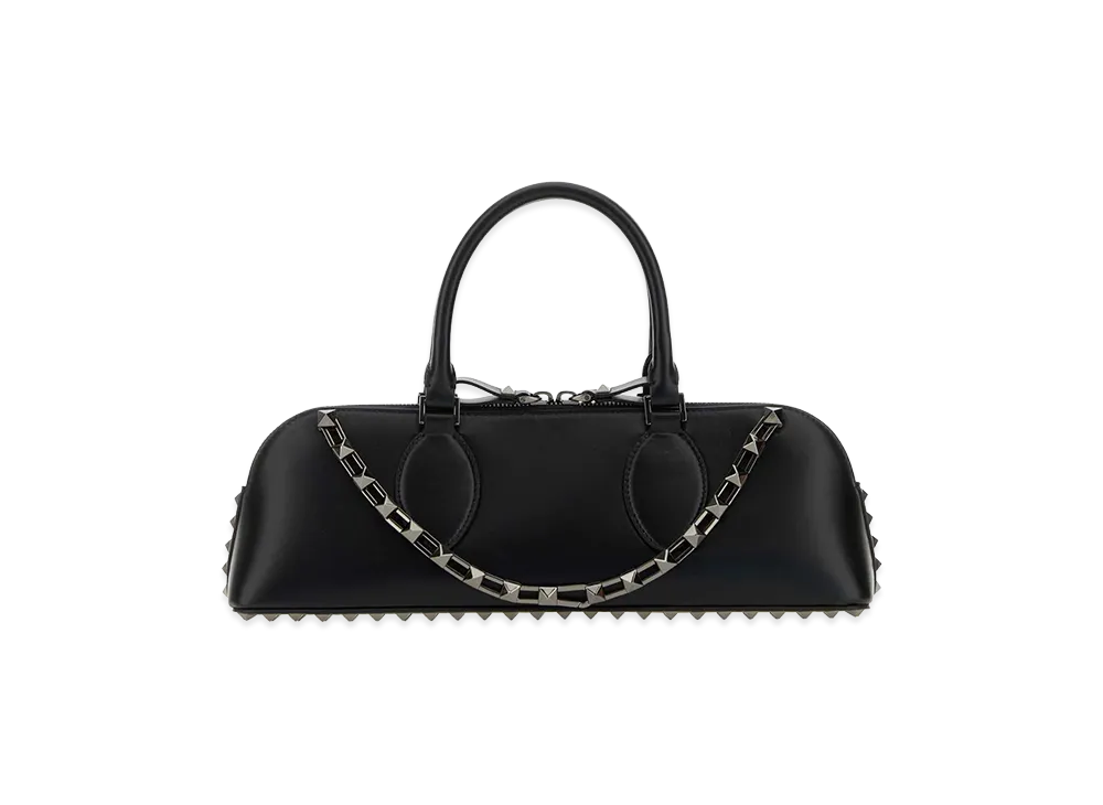 Valentino Women's Leather Rockstud East-West Handbag "Black"
