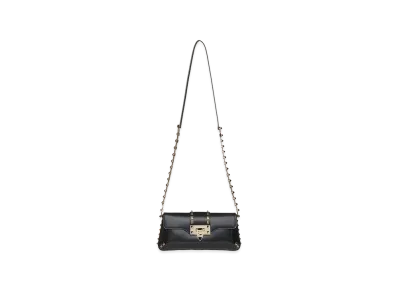 Valentino Women's Leather Rockstud Shoulder Bag "Black"