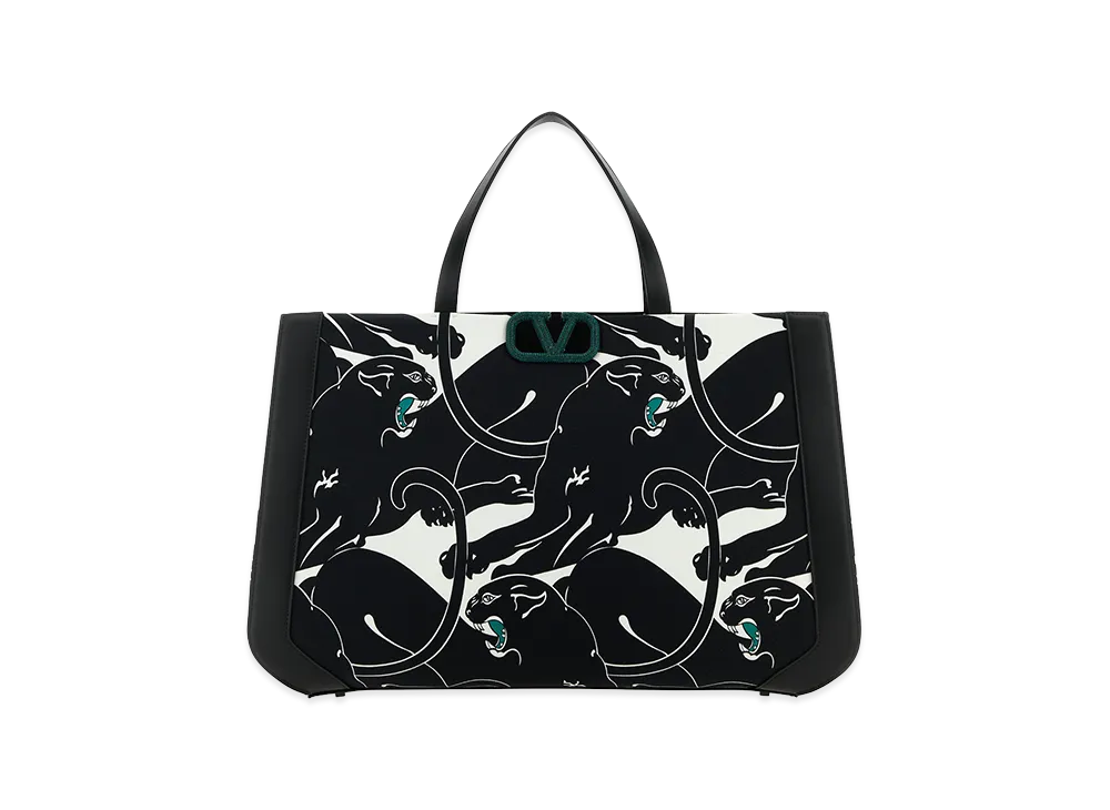 Valentino Women's Canvas And Leather Garavani Escape Shopping Bag "Printed"