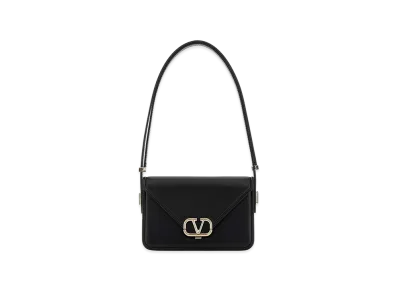 Valentino Women's Leather Vlogo Crossbody Bag "Black"