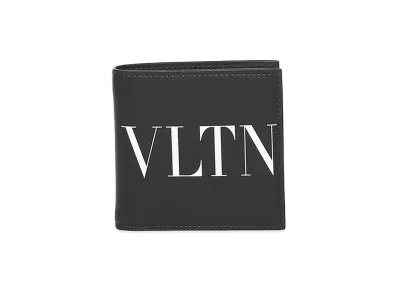 Valentino Vltn Leather Billfold Wallet "Black"