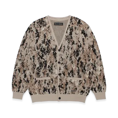 WACKO MARIA Digital Camo Jacquard Knit Cardigan "Beige"