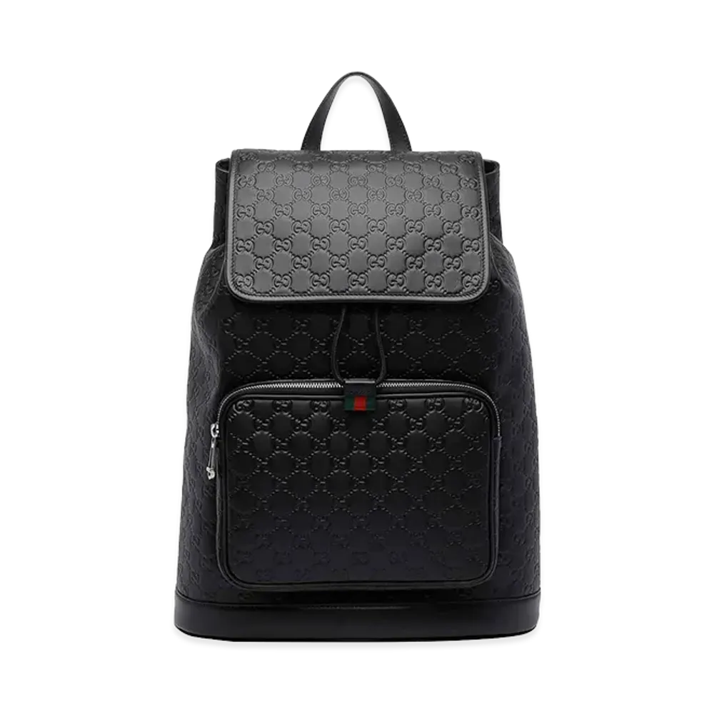 GUCCI Medium GG Emblem Backpack "Black"